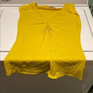 Bright Yellow Top with Button Detail